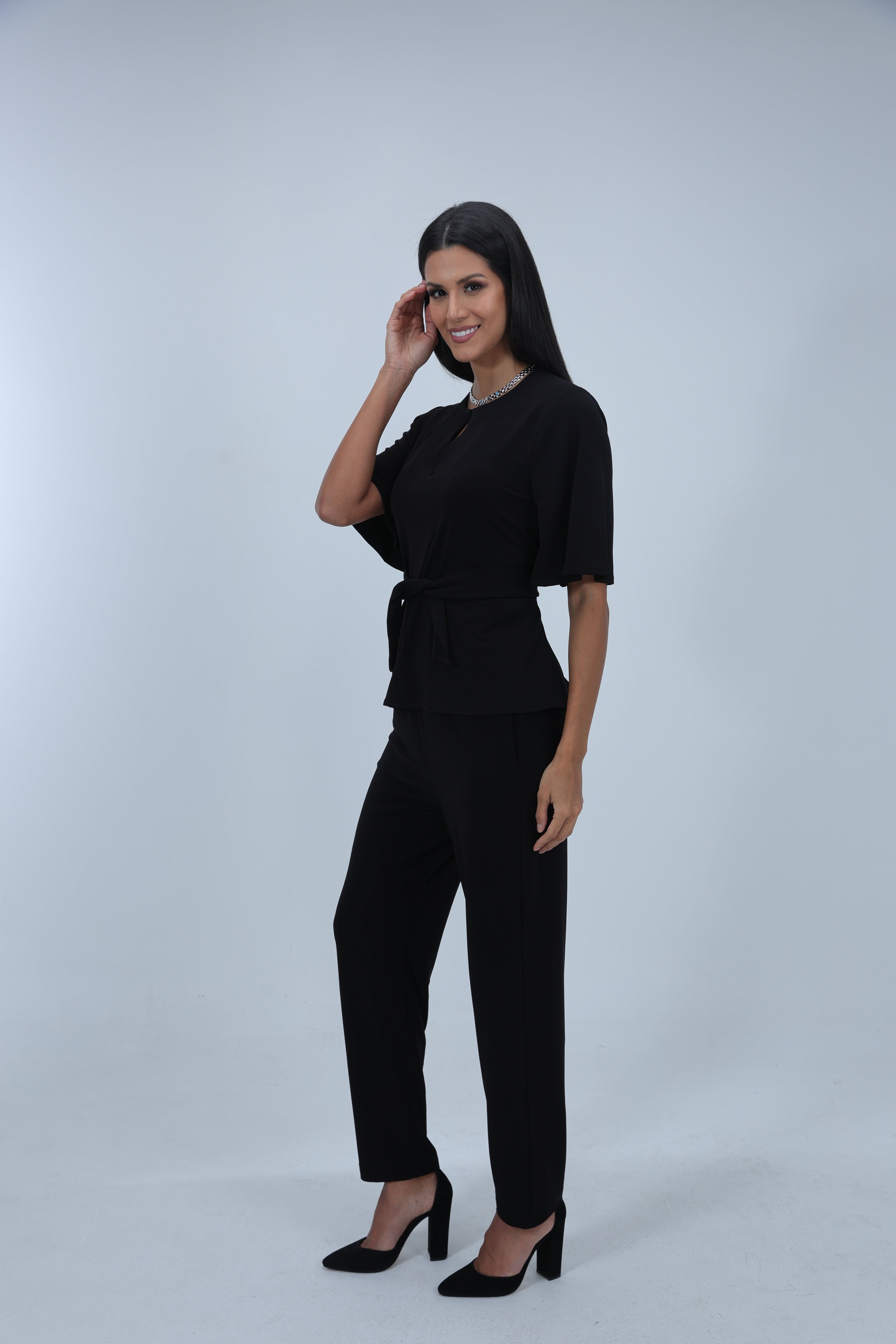 Anna, Black Top with Tie