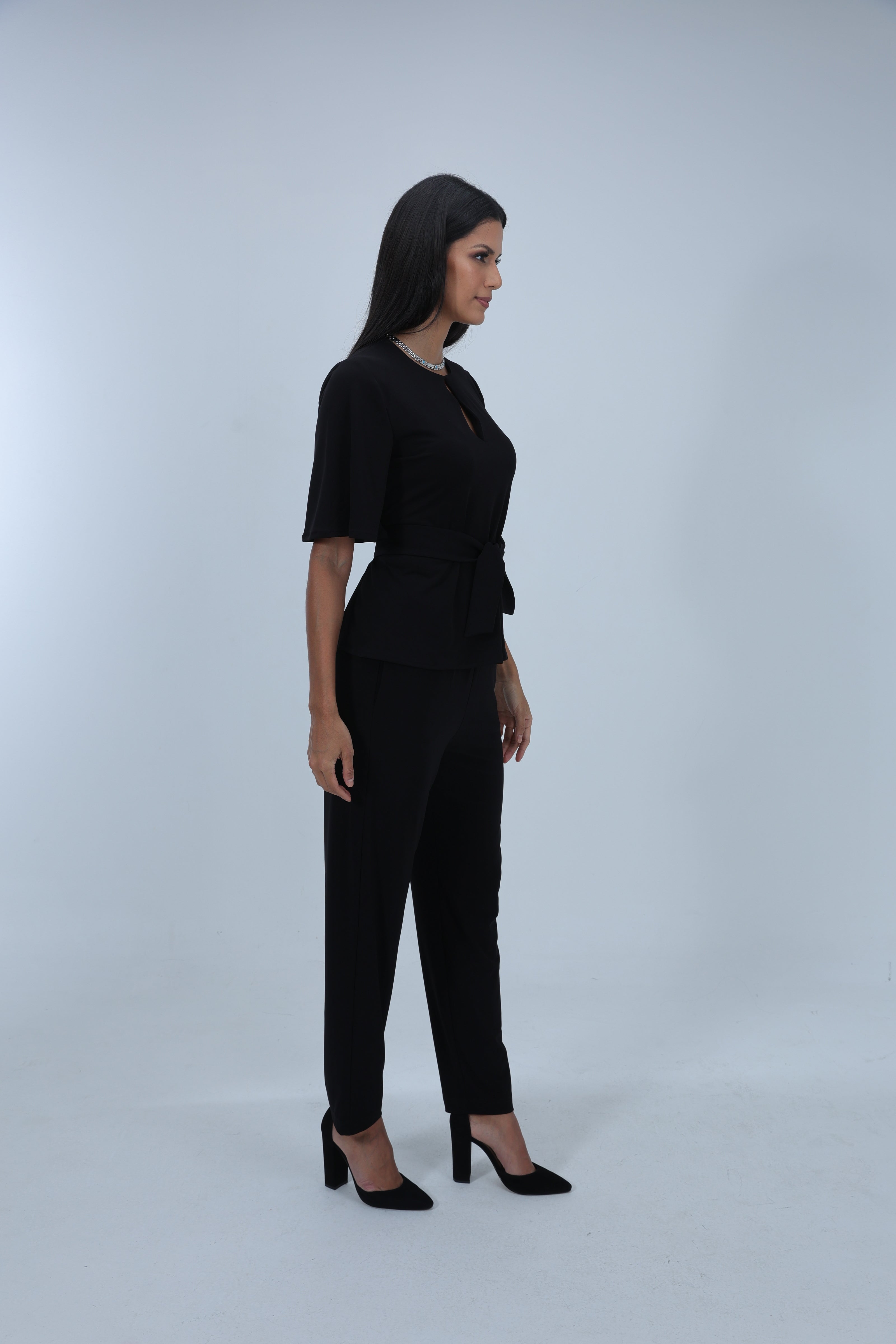 Anna, Black Top with Tie