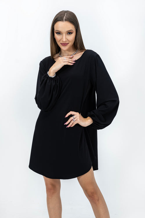 Venice, Black Baloon Sleeve Top