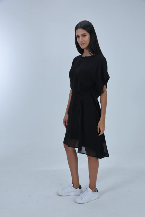 Kat, Black Blouson Dress