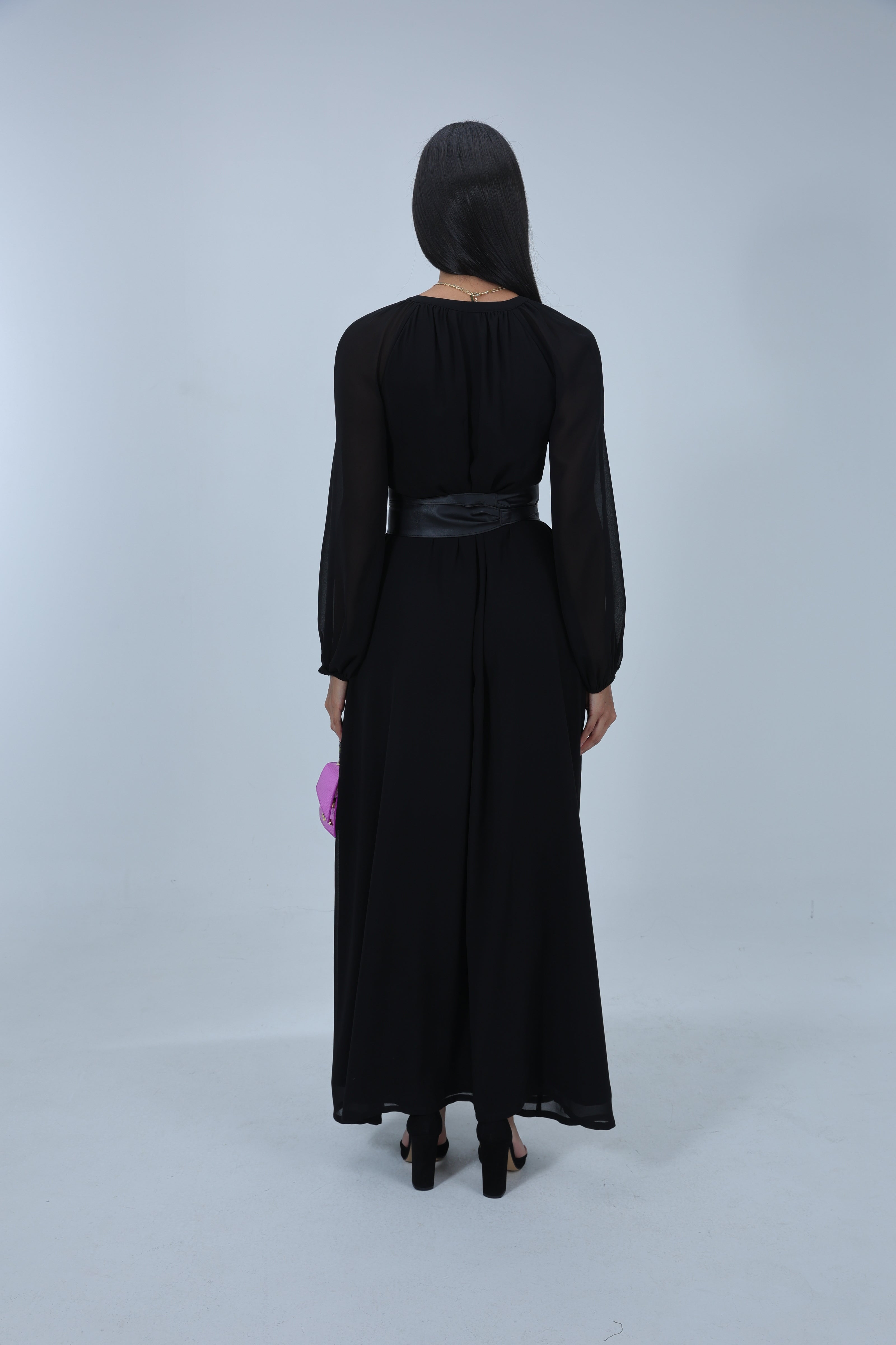 Camilla, Long Sleeve Maxi Dress with Slit